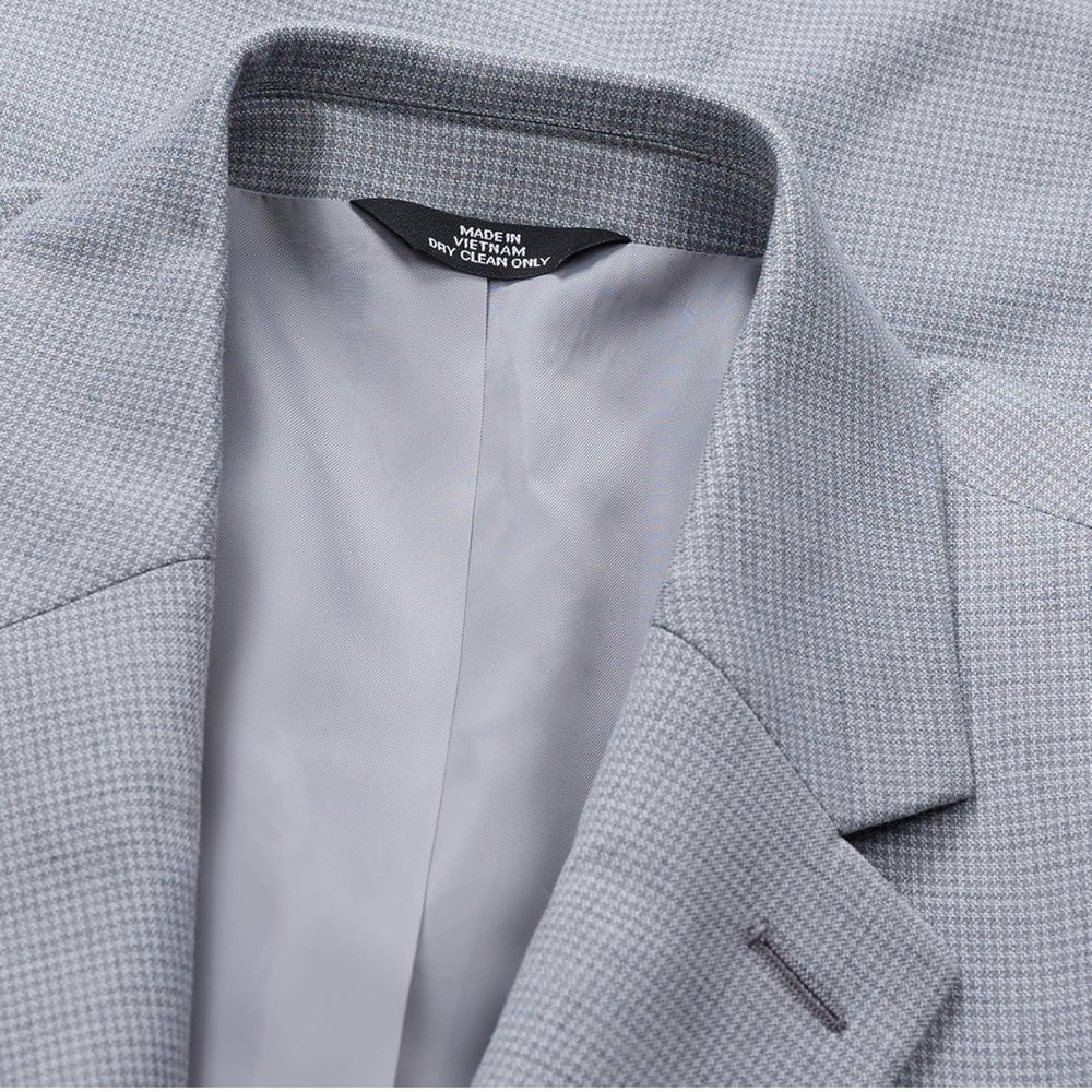 Haggar J.M. Haggar Blazer 50S Silver/Grey Sport Coat Tailored Fit 23” Sleeve - Picture 4 of 16